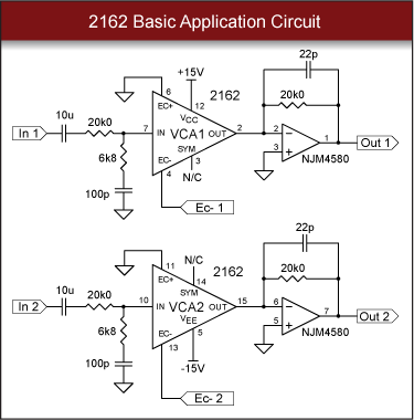 THAT 2162 Dual Blackmer® Voltage-Controlled Amplifier ICs – THAT Corporation